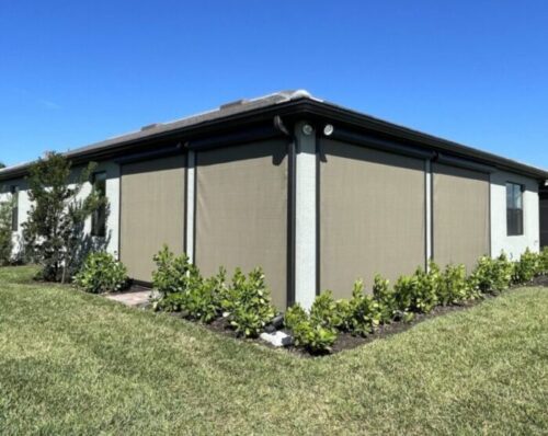 Motorized Kevlar Storm Shades for Lanai in Naples, Marco Island and Ave Maria, FL