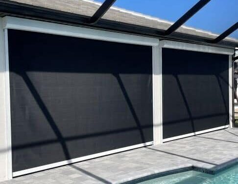 SPSF motorized screens for outdoor living spaces near East Naples, North Naples, Ave Maria, South Naples, Bonita Springs, Estero, Marco Island and Naples, FL