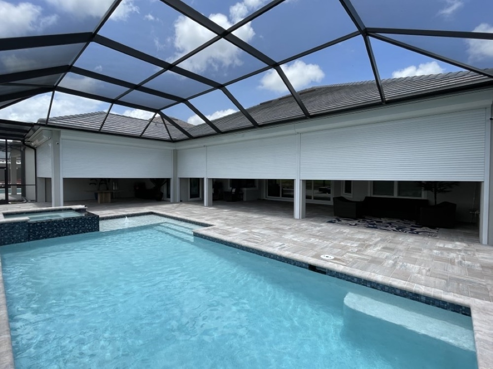 Motorized lanai hurricane shutters North Naples, FL