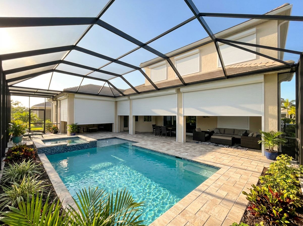 Rolling shutters protecting Bonita Springs, FL Home.