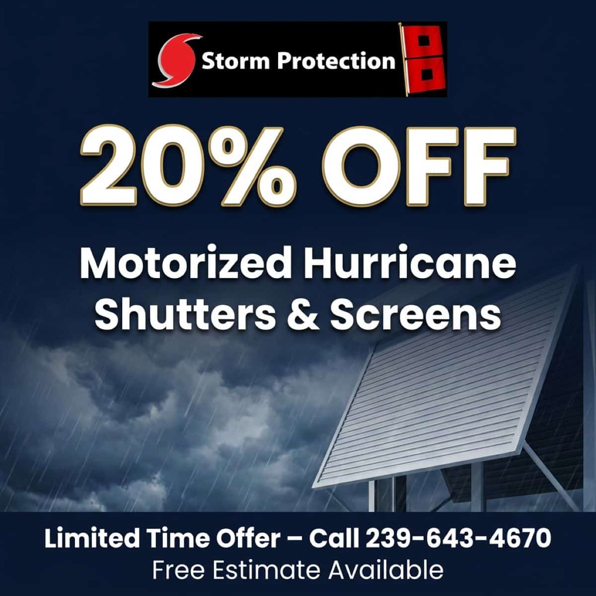 Discounts and promotion sale for hurricane shutters and screens