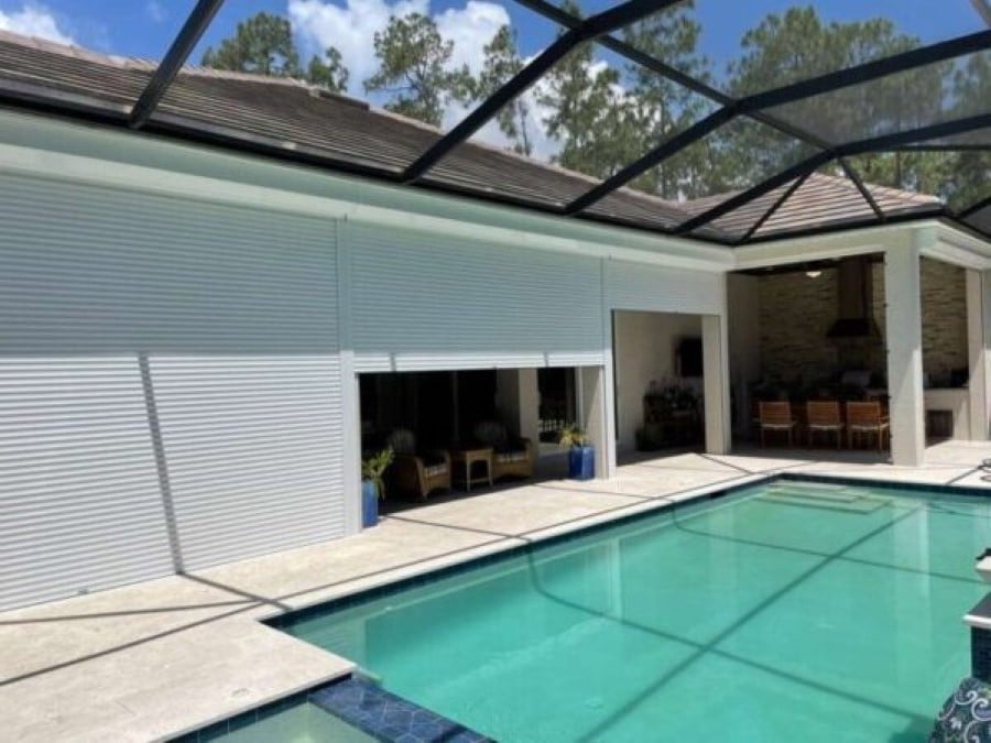 Lanai Hurricane Shutters for Porches in Naples, Marco Island, Bonita Springs and Estero FL.