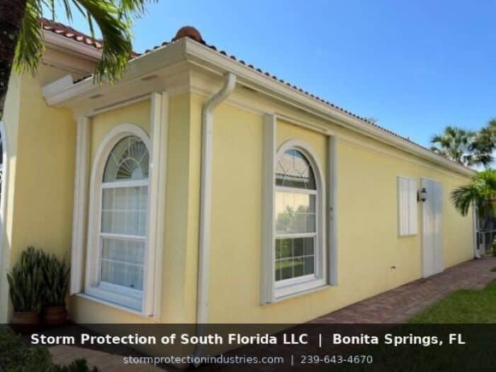 Accordion hurricane shutters installed Bonita Springs, FL.